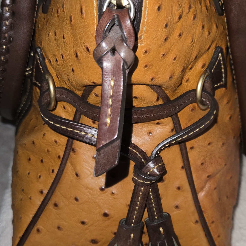Tan and Dark Brown Shoulder Bag - Classic Structured Tote - Picture 4 of 7